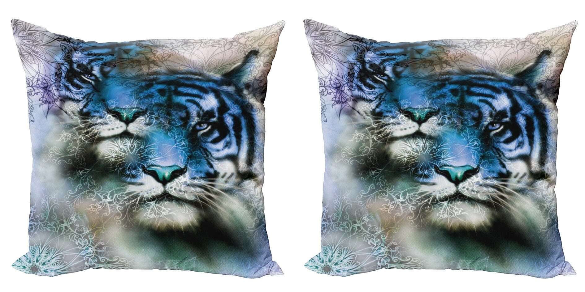 Doppelseitiger Digitaldruck, Modern Stück), Tigers (2 Kissenbezüge Safari Abakuhaus Tier Accent