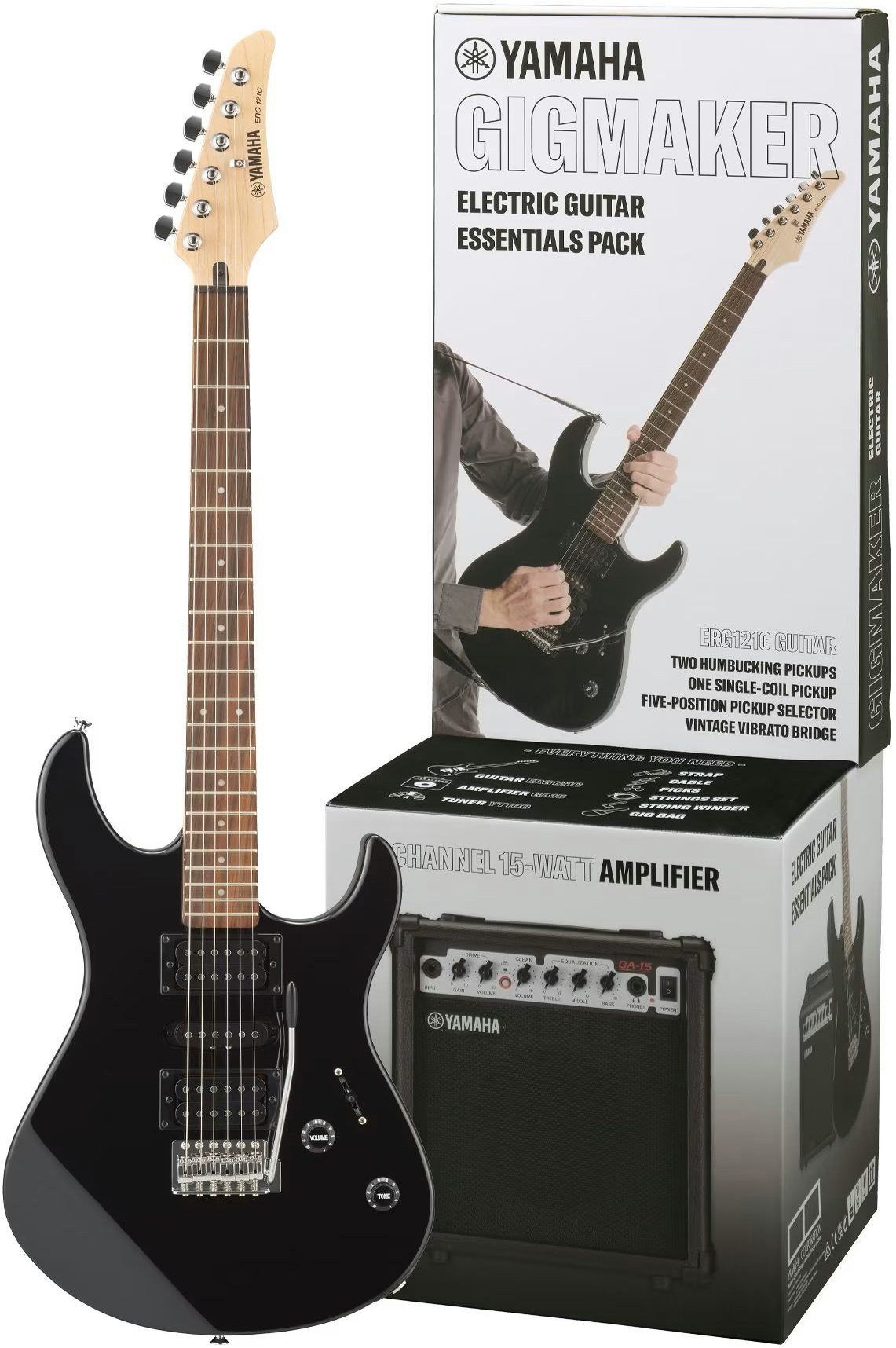 Yamaha E-Gitarre Yamaha ERG-121 GPIIH Gigmaker Paket schwarz, ST, Komplettes Starter-Set