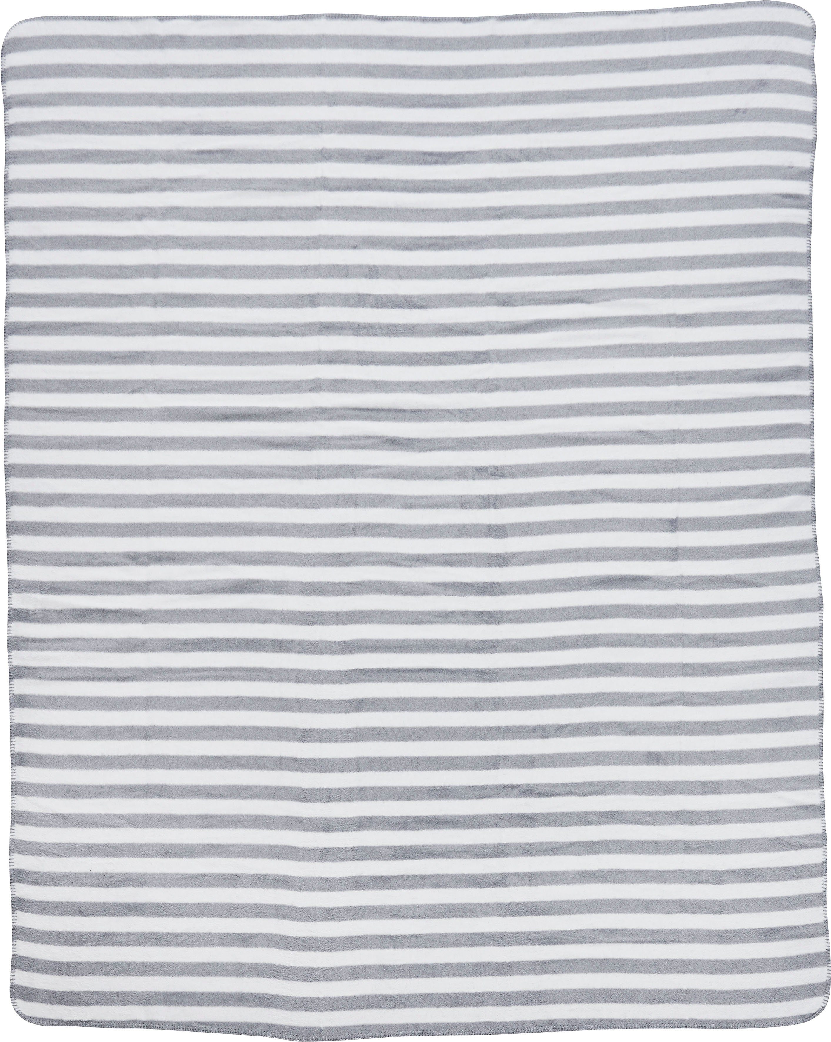 [Im Angebot zum niedrigsten Online-Preis] Wohndecke Kuscheldecke einfassender Ziernaht, Wohndecke done.®, mit Stripes320,