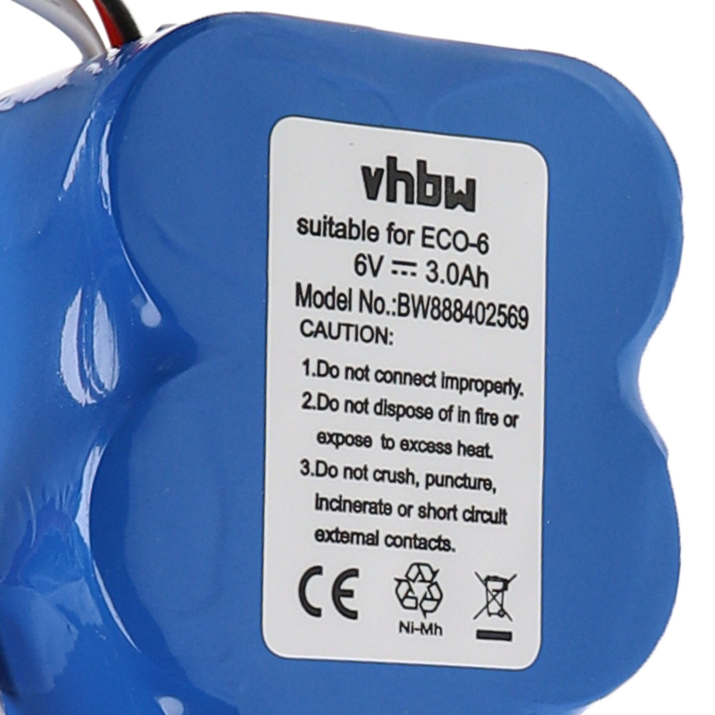 vhbw kompatibel mit Hoover RVC0010, RVC0011-001 V) NiMH (6 mAh RVC0011, Staubsauger-Akku 3000