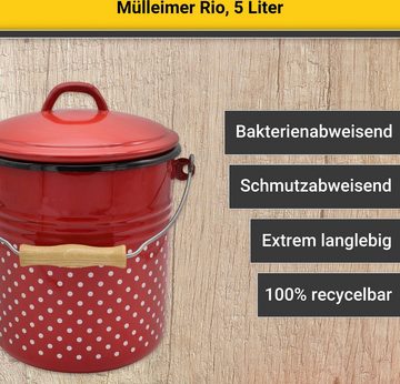 Krüger Mülleimer Mülleimer mit Deckel Rio, 5 Liter, Made in Europe