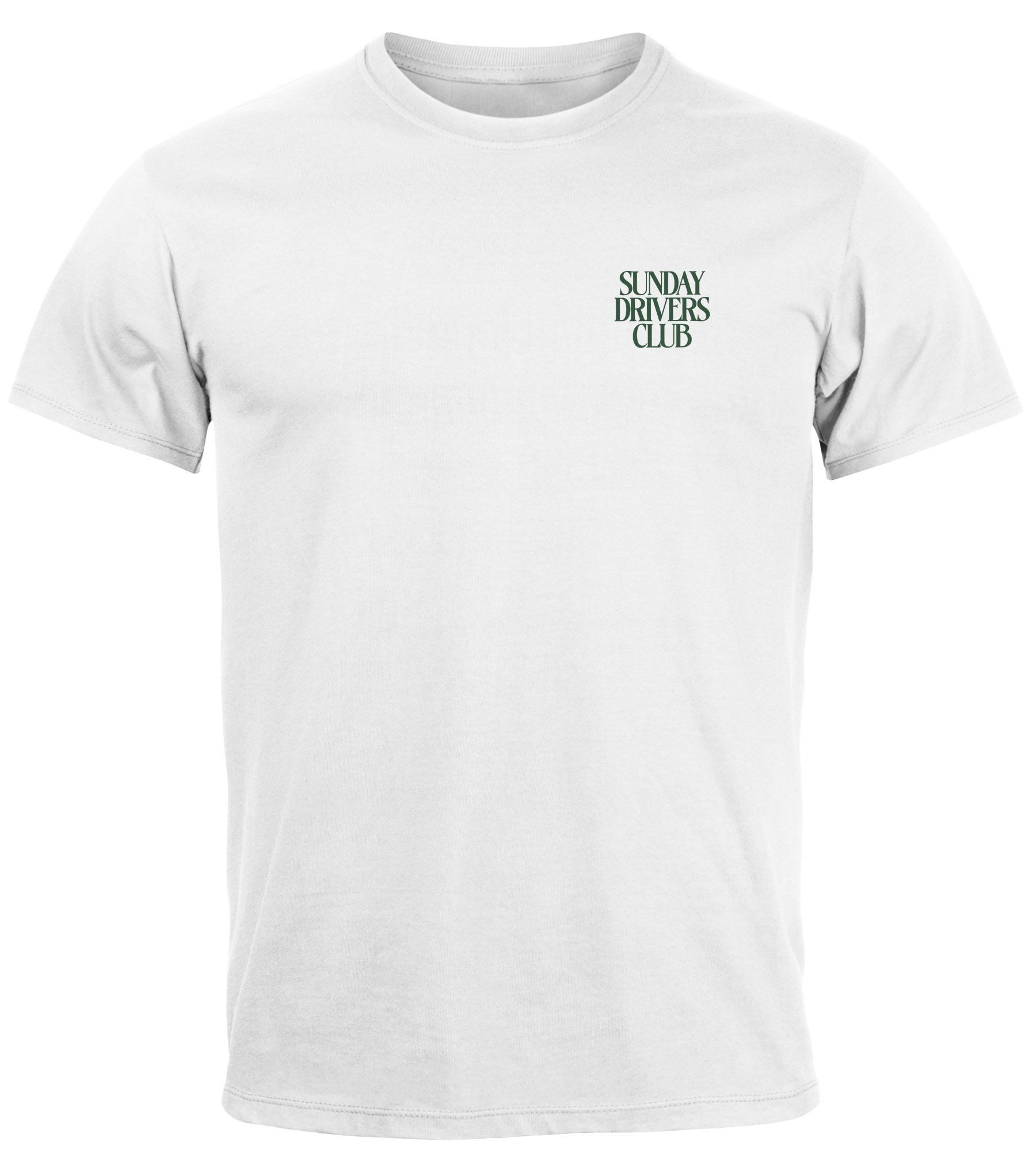 Print-Shirt Herren T-Shirt Backprint Oldtimer Auto Sunday Driver Club Printshirt