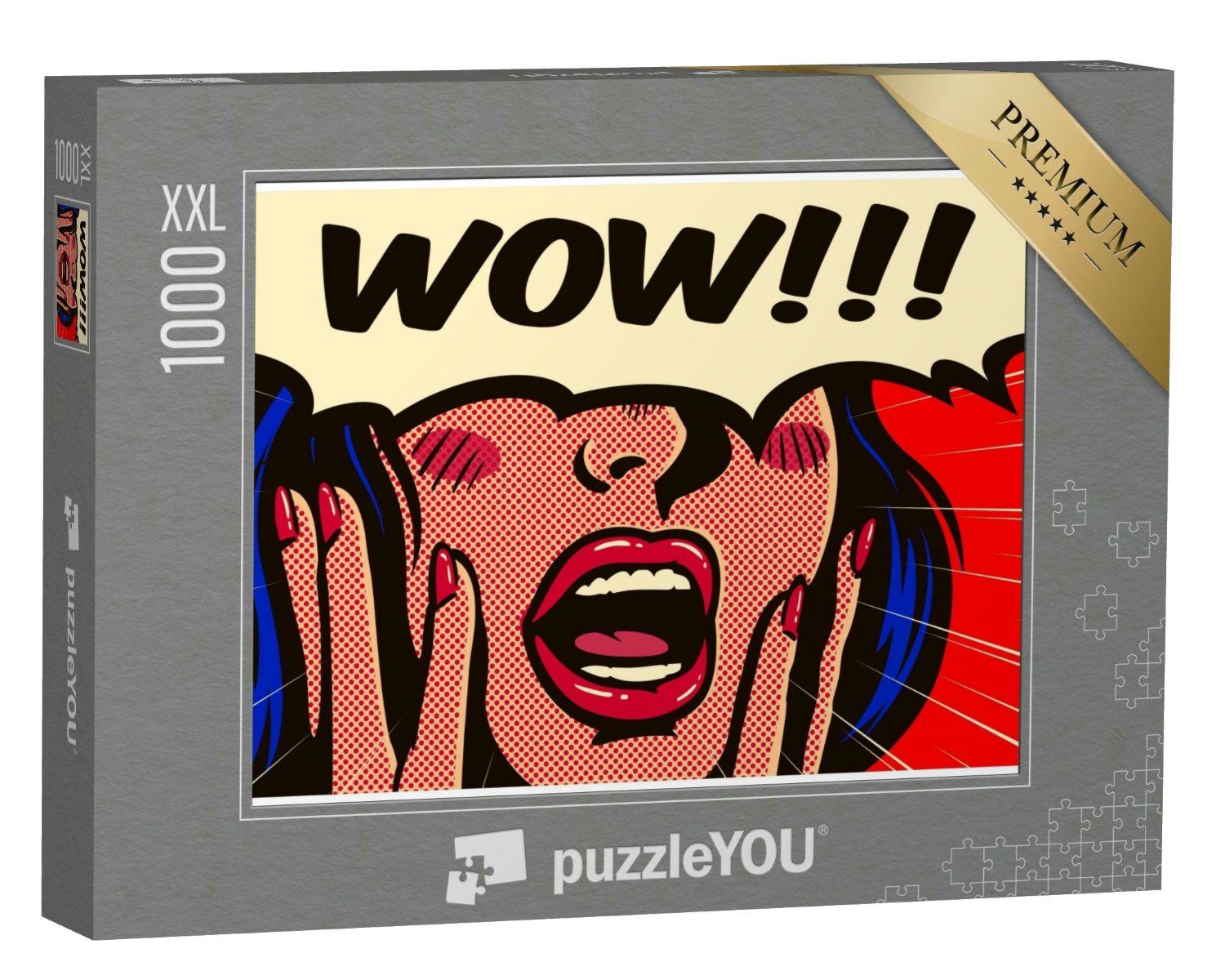 puzzleYOU Puzzle Retro-Pop-Art: Frau mit offenem Mund: Wow!, 1000 Puzzleteile, puzzleYOU-Kollektionen Comic