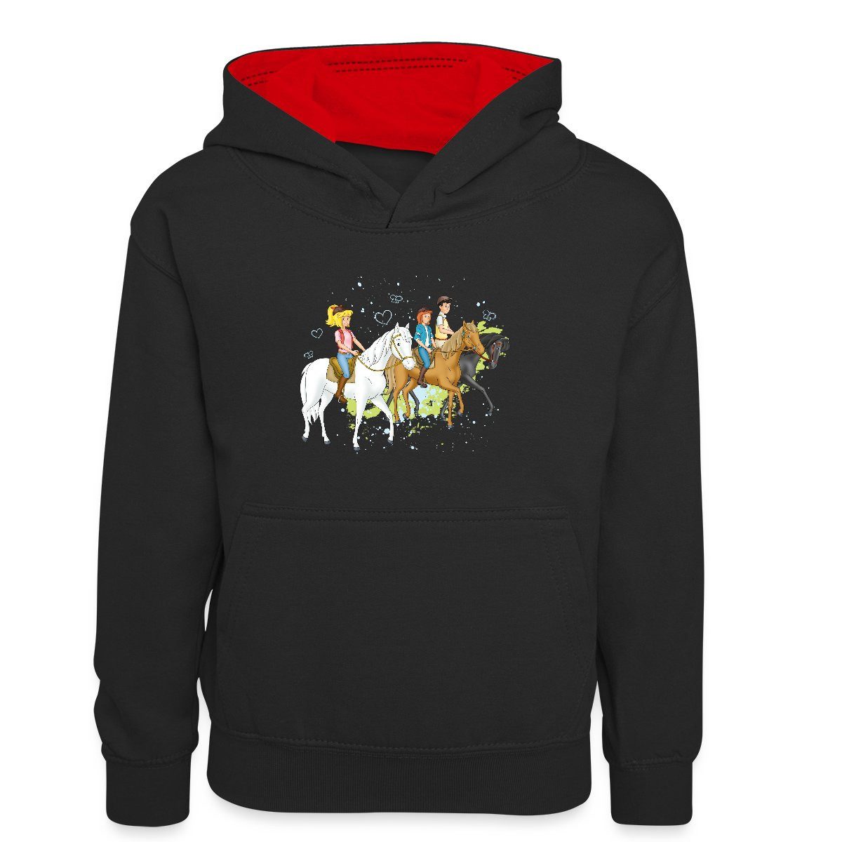 Hoodie Bibi Und Tina Ausritt Mit Alexander Falkenstein Kinder Kontrast-Hoodie