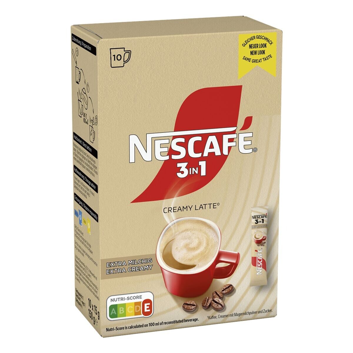NESCAFE Kaffee 3in1, 10 Kaffeesticks