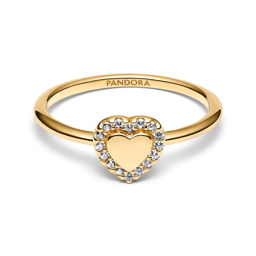 Pandora Fingerring Zirkoniabesetzter Herzring für Damen, IP Gold von PANDOR günstig online kaufen