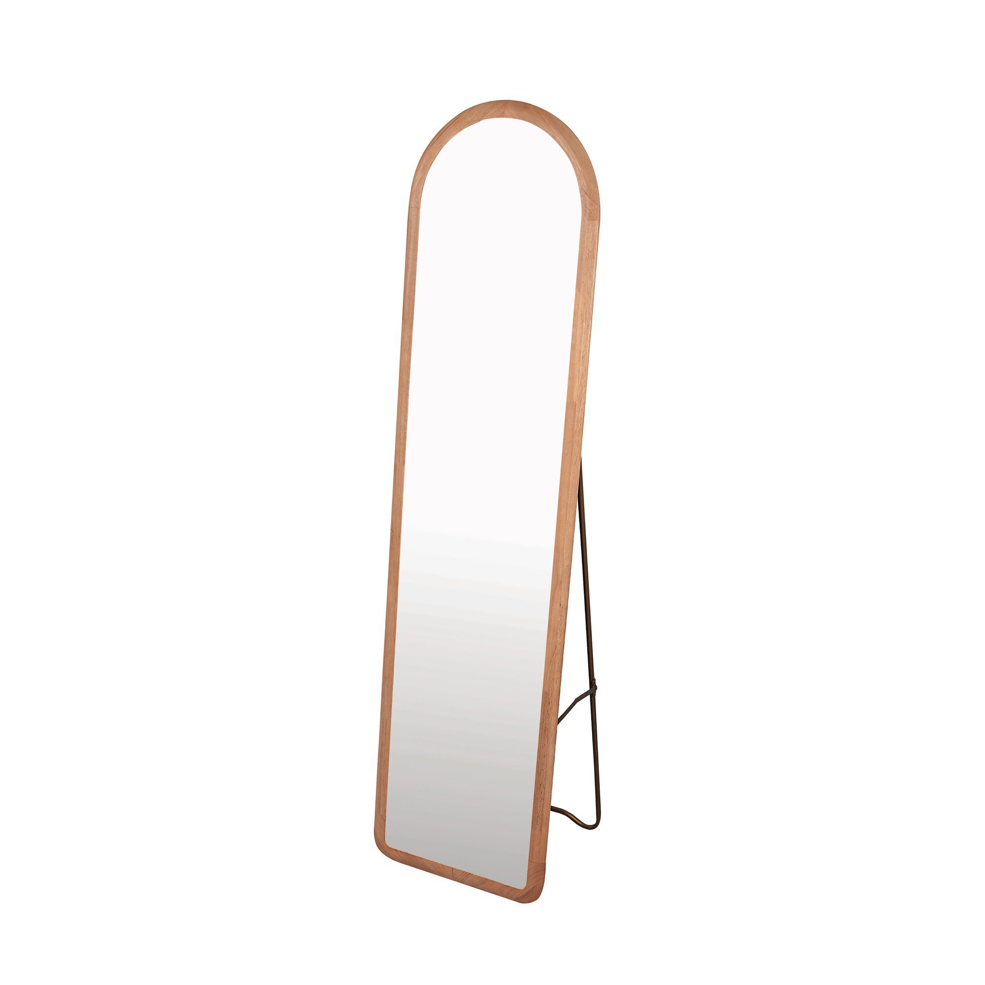 HomeGuru Standspiegel Gebogener Ganzkörperspiegel mit Standfuß, Wandspiegel aus Massivholz (1-St)