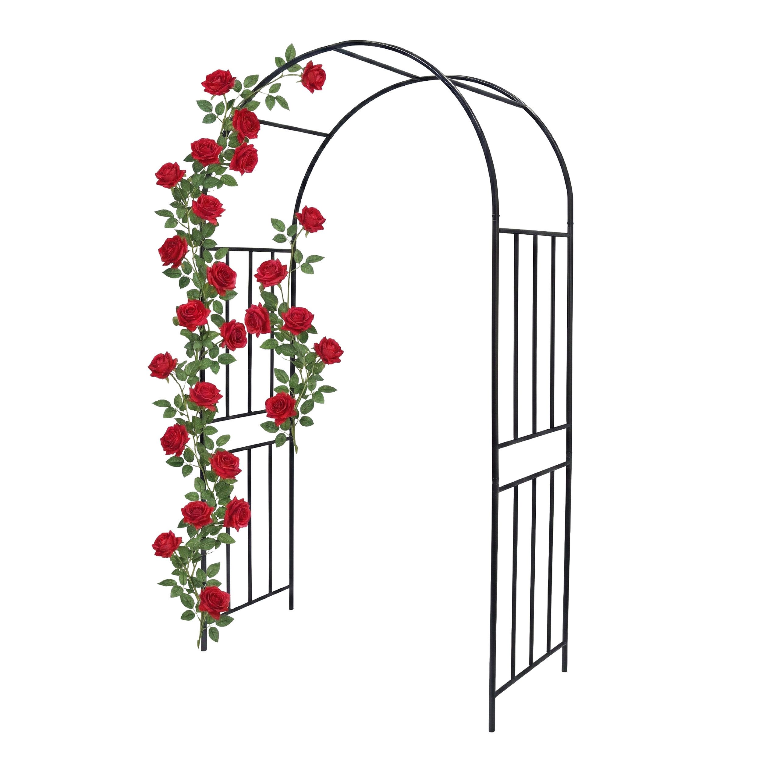 relaxdays Rosenbogen Schwarzer Rosenbogen aus Metall