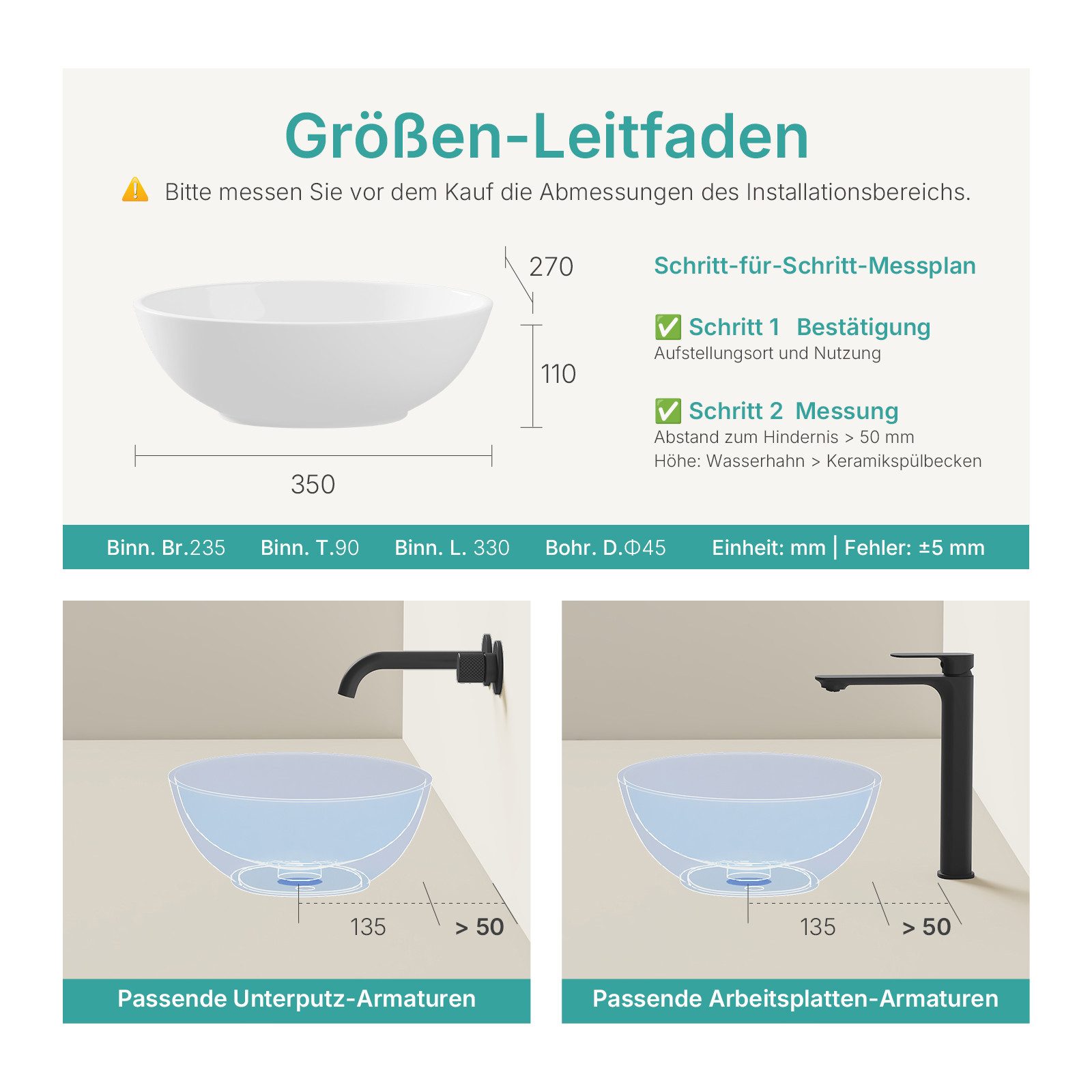 EMKE Aufsatzwaschbecken Oval Handwaschbecken mit Nano Beschichtung für Gäste WC Waschschüssel (Packung). Reduzierter Preis € 52,99. Unverbindliche Preisempfehlung € 70,99
