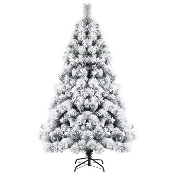 COSTWAY Künstlicher Weihnachtsbaum, 568 PVC-Zweige mit Schnee, 3 Nadeltypen