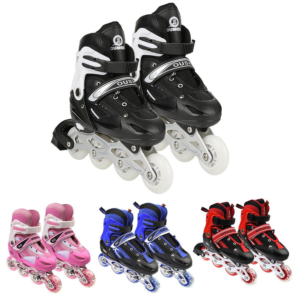 JEOBEST Роликовые коньки Verstellbare Inline Ролики für Kinder und Erwachsene, leichten Rollschuhe mit leuchtenden LED Wheels