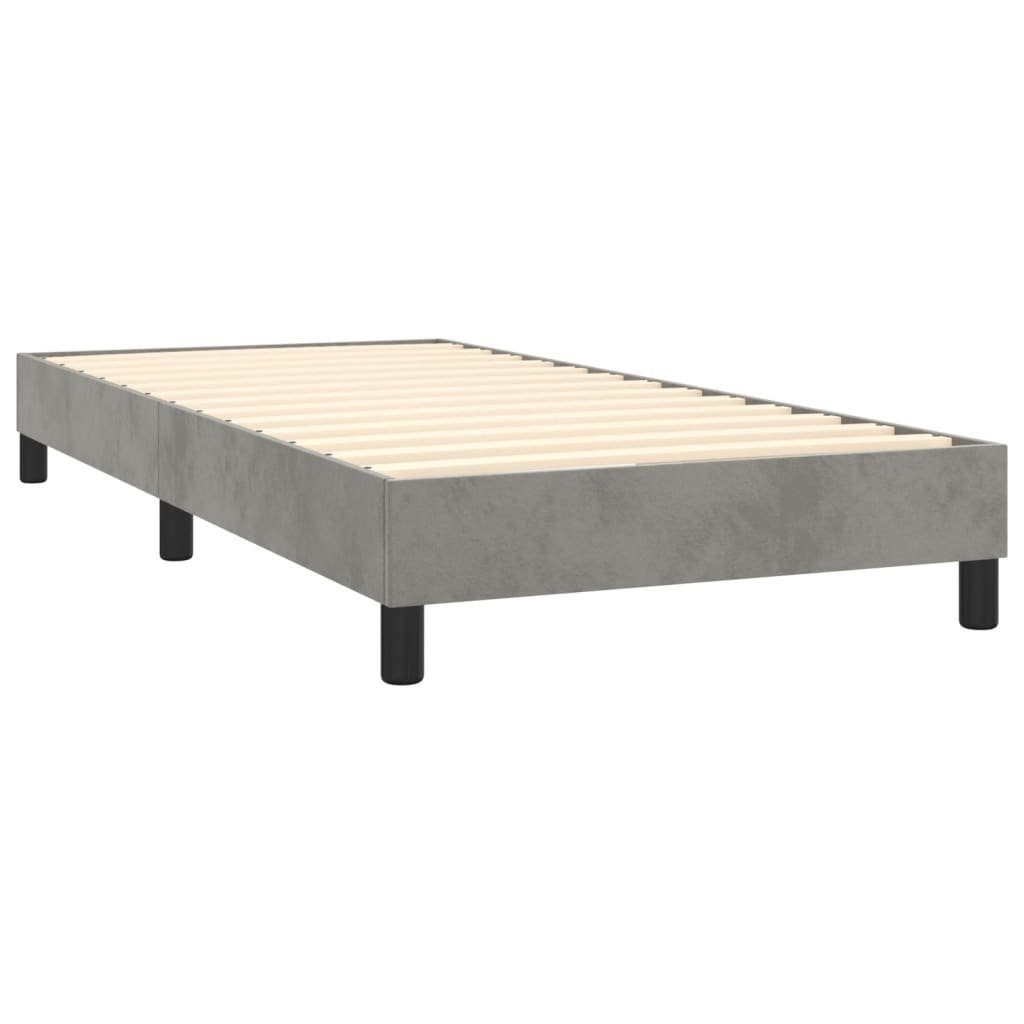furnicato Bett Boxspringbett mit Matratze Hellgrau 80x200 cm Samt (1-tlg)