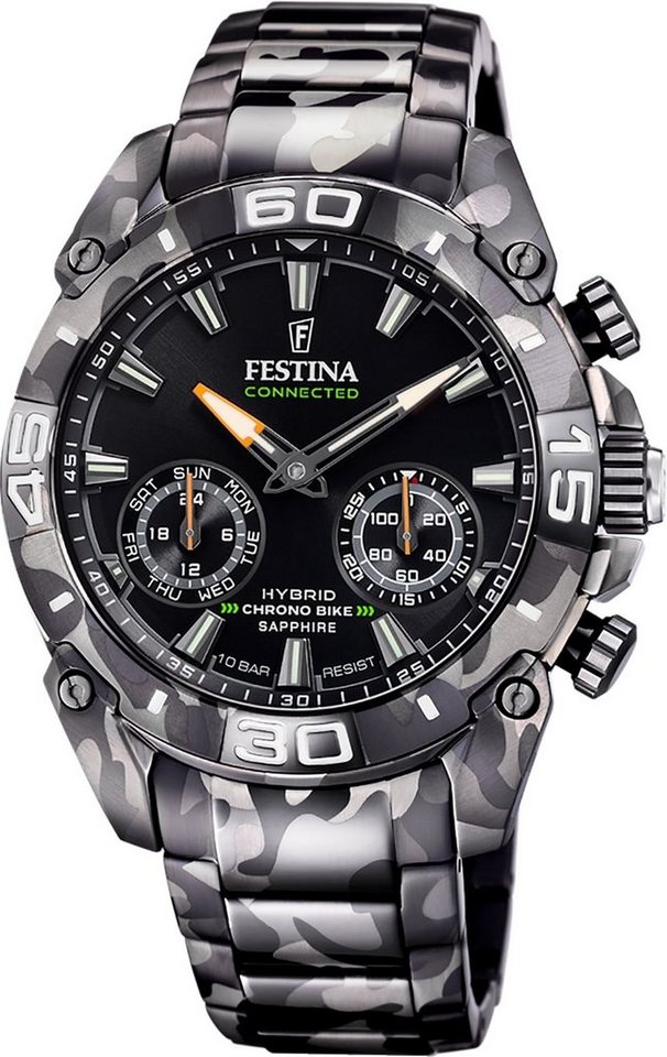 Festina Chronograph Chrono Bike 2021 - Special Edition Connected, F20545/1,  (Set, 2-tlg., mit Wechselband), ideal auch als Geschenk, Boden verschraubt