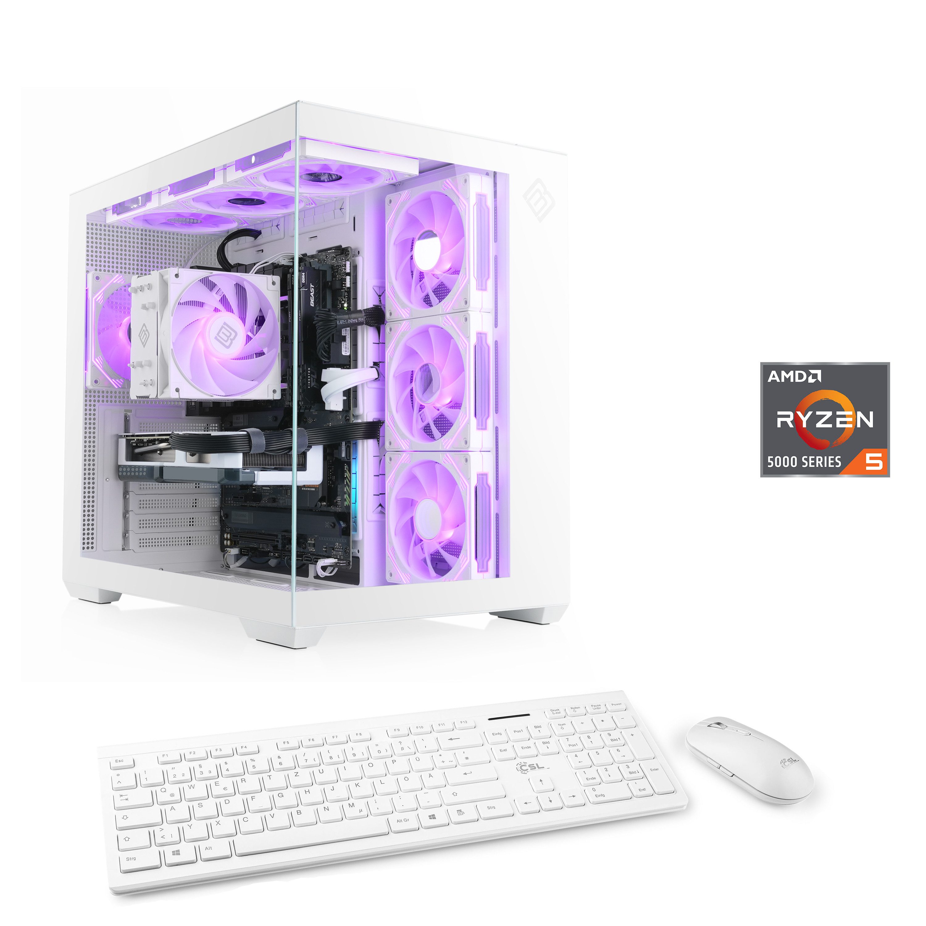 CSL Vitrum Advanced V24470 PC (AMD Ryzen 5 5600, NVIDIA GeForce RTX 5060, 16 GB RAM, 500 GB SSD, Luftkühlung)