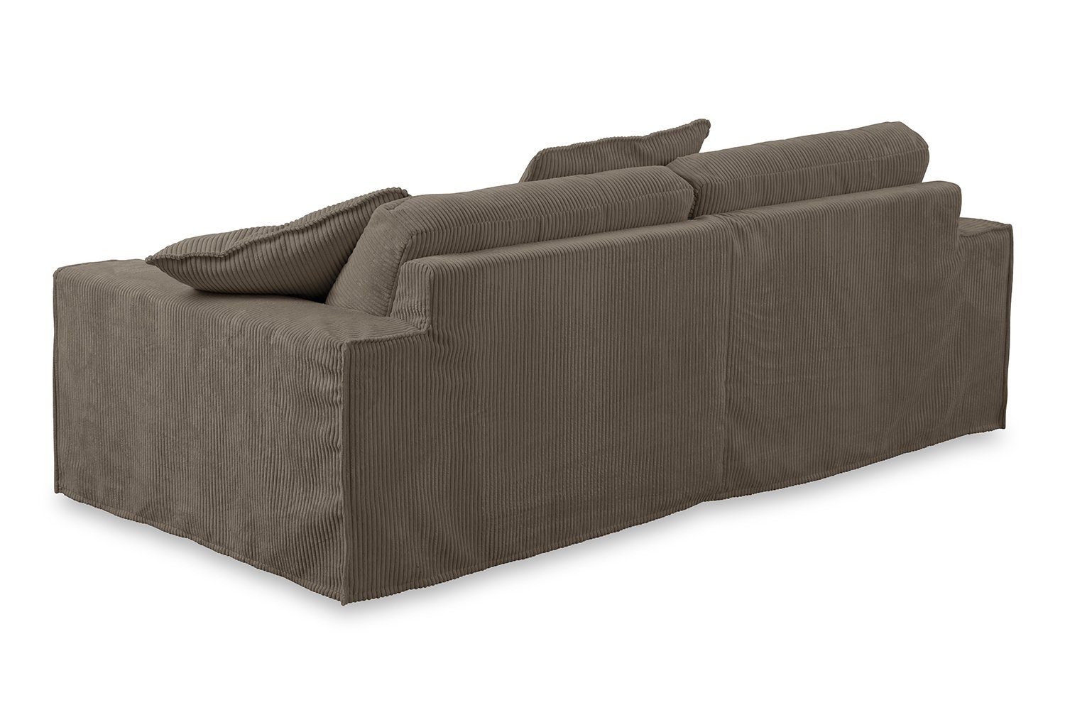 KAWOLA 3-Sitzer Farben Bezug graubraun Breiten versch. Cord Sofa abziehbar, graubraun NETTA, versch. und 