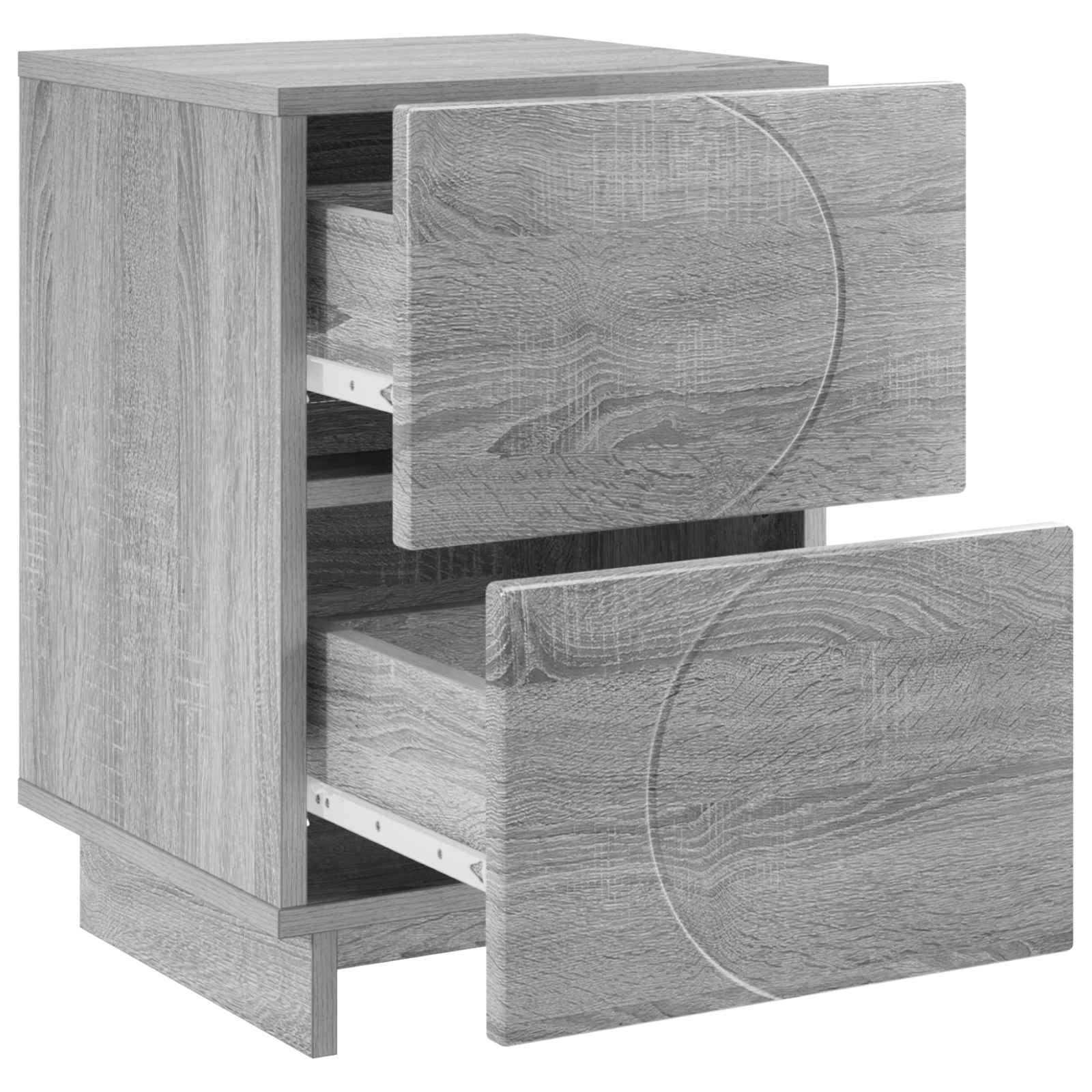 vidaXL Nachttisch Nachttisch 2 Stk. Sonoma-Grau 33,5 x 34,5 x 50 cm Holzwerkstoff (2-St)