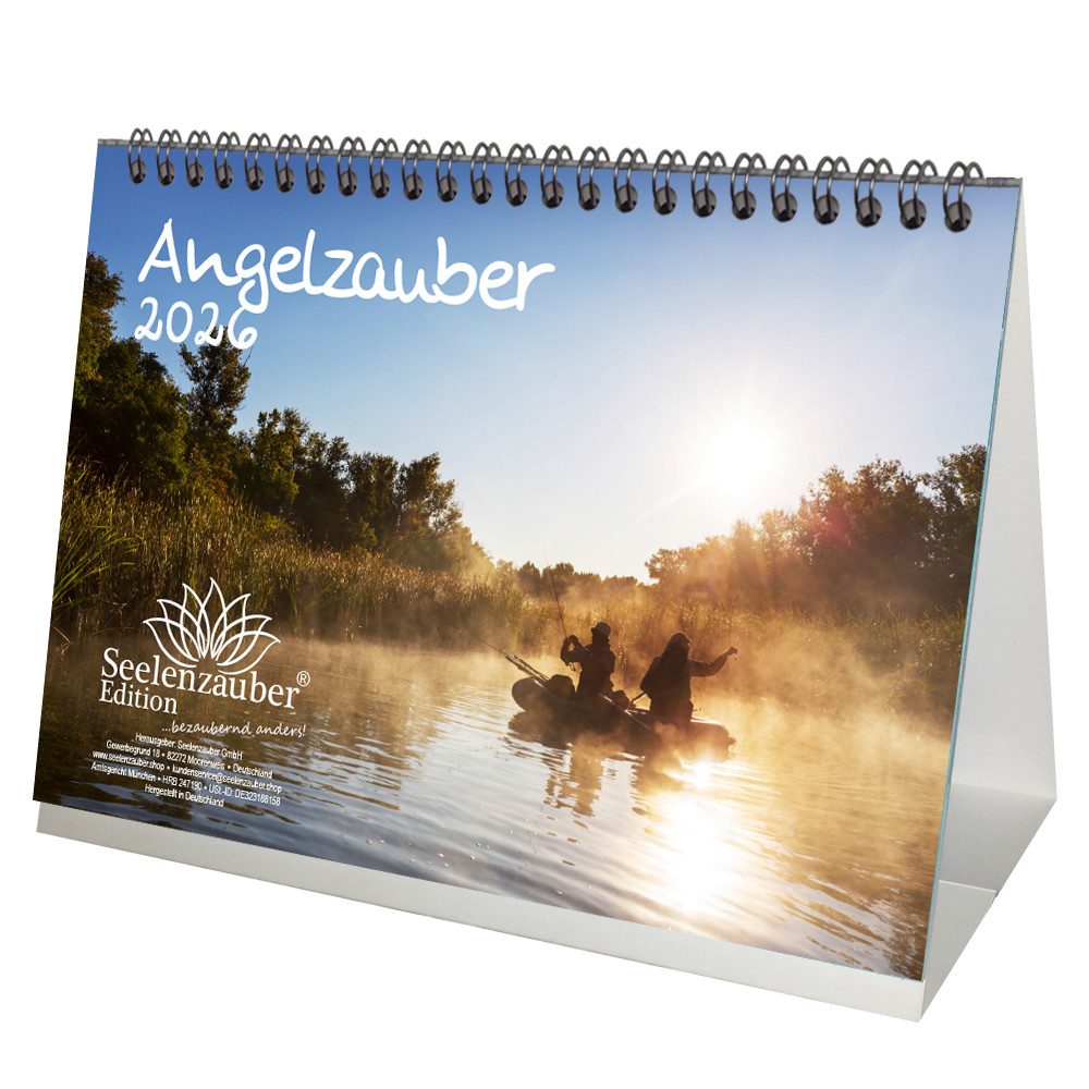Seelenzauber Tischkalender Angelzauber DIN A5 Tischkalender für 2026 angeln und fischen