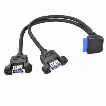 Bolwins D11 USB 3.0 Verlängerungskabel intern 19p Pfostenbuchse 19p 2x USB 3.0 Computer-Kabel