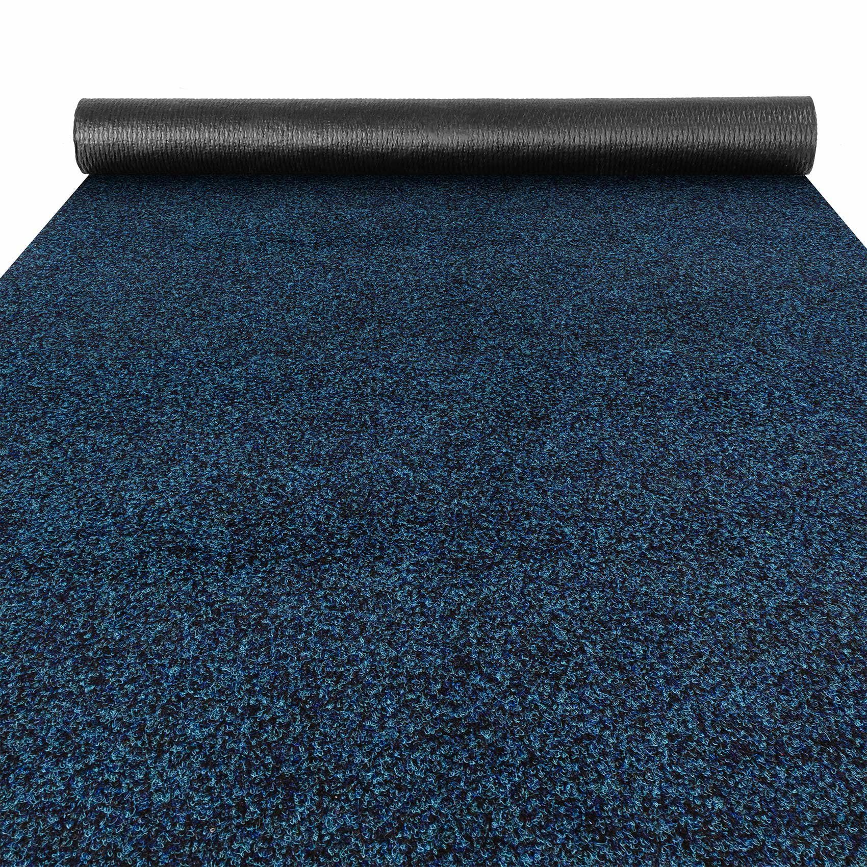 ANRO Läufer Teppichläufer POET Sauberlaufmatte Fußmatte Teppich Läufer, eckig, Höhe: 5 mm, Bodenläufer 100x100cm Meliert Blau Breite 100cm
