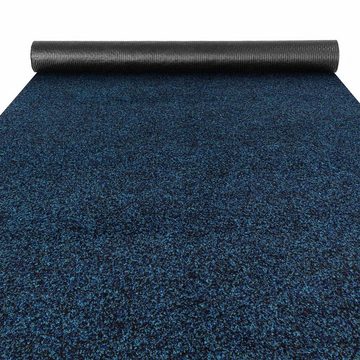 Läufer Läufer Teppichläufer Flurläufer Vorleger Teppich POET Kräusel Blau, ANRO, Rechteckig, Höhe: 5 mm, Textil