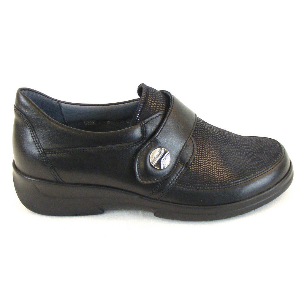 Stretch Damen Schuhe 12771 Leder Schnürschuh schwarz Fußbett Stuppy Stuppy Halbschuhe