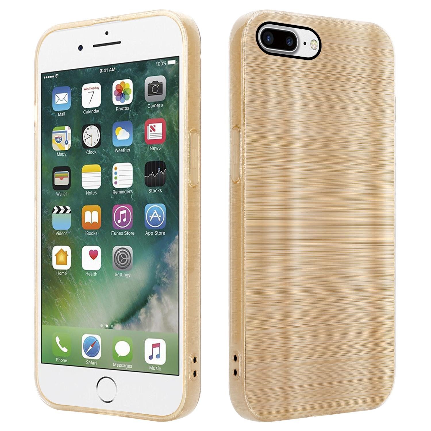 Cadorabo Handyhülle für iPhone 7 PLUS / 7S PLUS / 8 PLUS Hülle Apple iPhone 7 PLUS / 7S PLUS / 8 PLUS, Schutzhülle - TPU Silikon Hülle - im Brushed Design