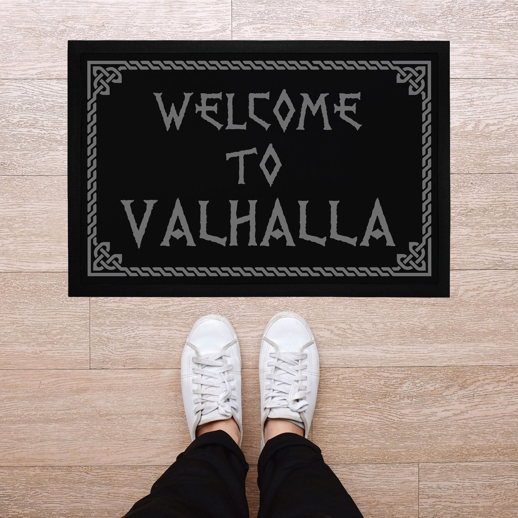 MoonWorks Fußmatte Fußmatte mit Spruch Welcome to Valhalla Wikinger Viking Willkommen, rechteckig – Bild 3 von 5