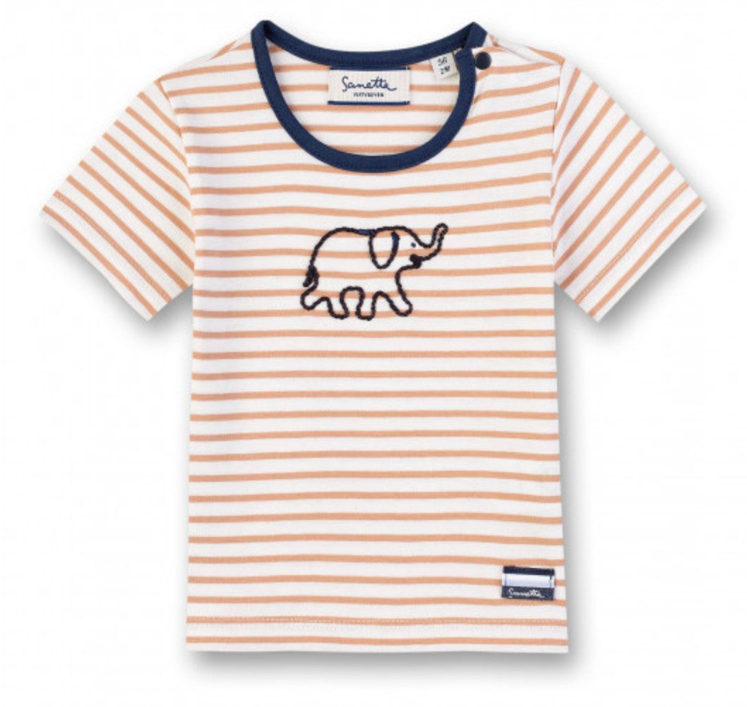 Sanetta T-Shirt Baby T-Shirt aus Baumwolle mit Streifen und Elefantenmotiv