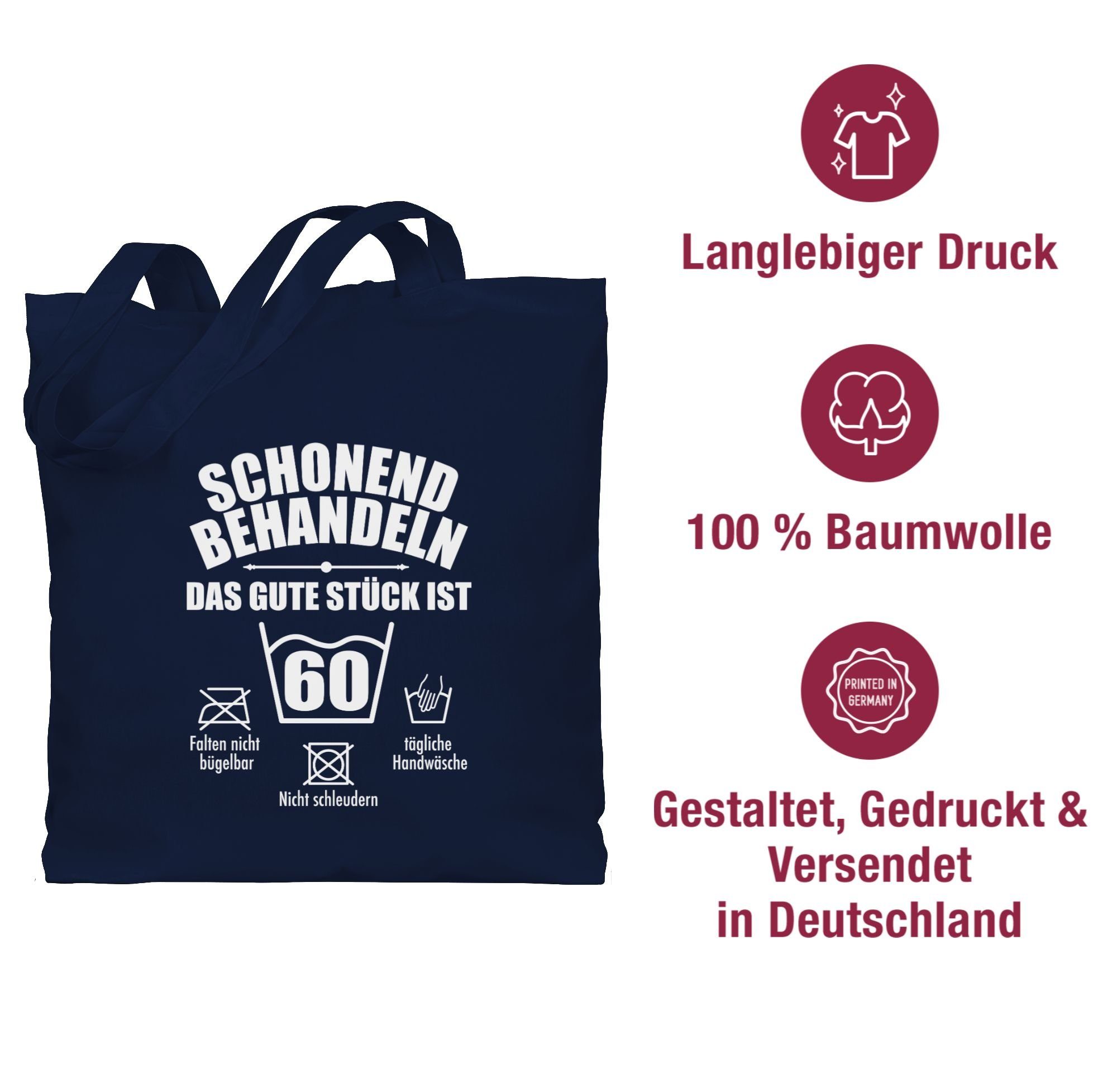 ist Blau Schonend gute stück Umhängetasche 60. 1 behandeln 60, das Geburtstag Shirtracer Navy