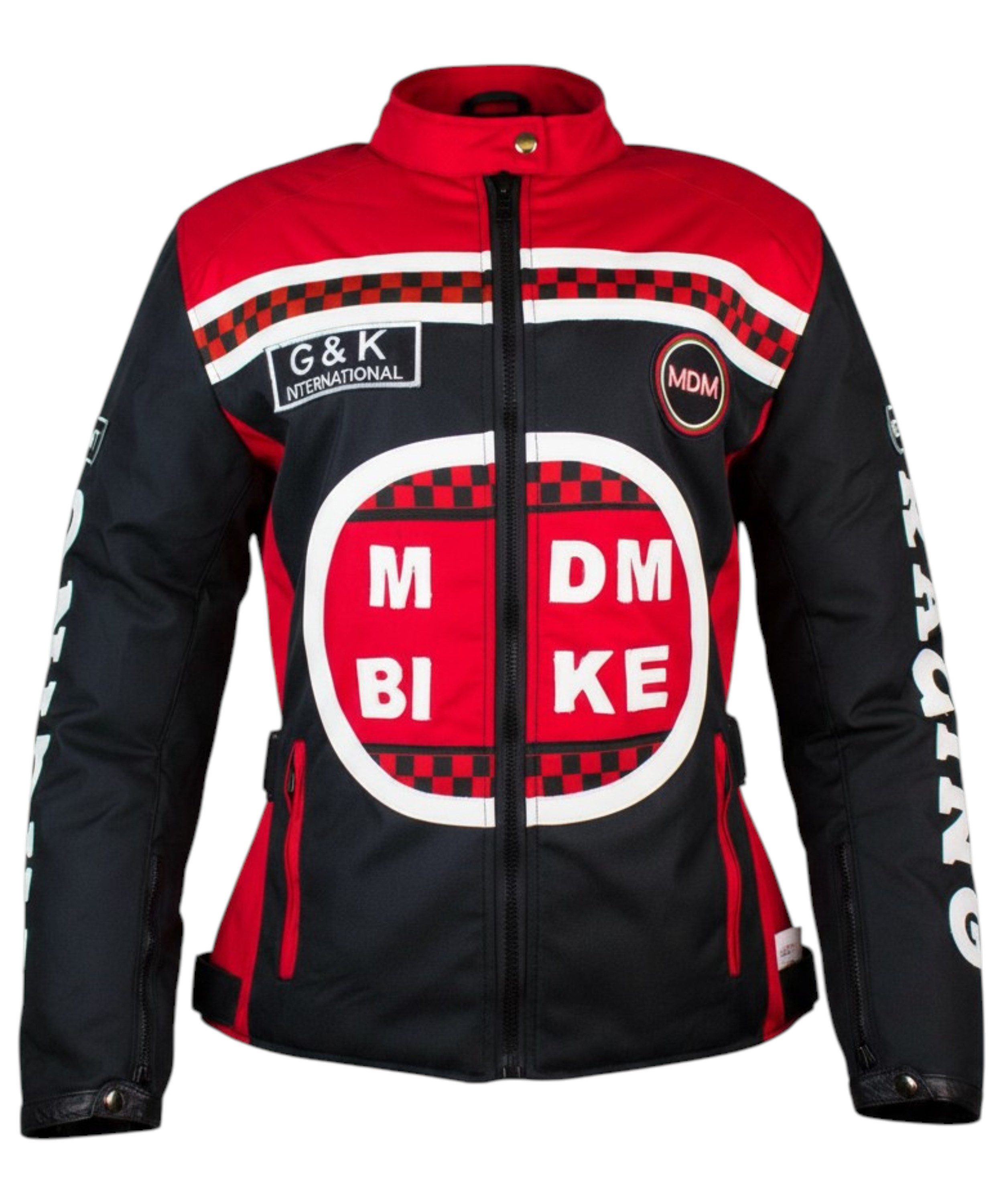 MDM Motorradjacke Damen Motorradjacke Textil Racing Stil mit Protektoren (Sportliche Damen Bikerjacke mit Protektoren und Windschutzleiste) Damen Racing Motorra – Bild 2 von 4