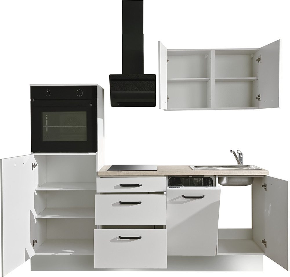 wiho Küchen Küchenzeile Compact, Breite 210cm, wahlweise mit Geräten (ohne Kühlschrank)