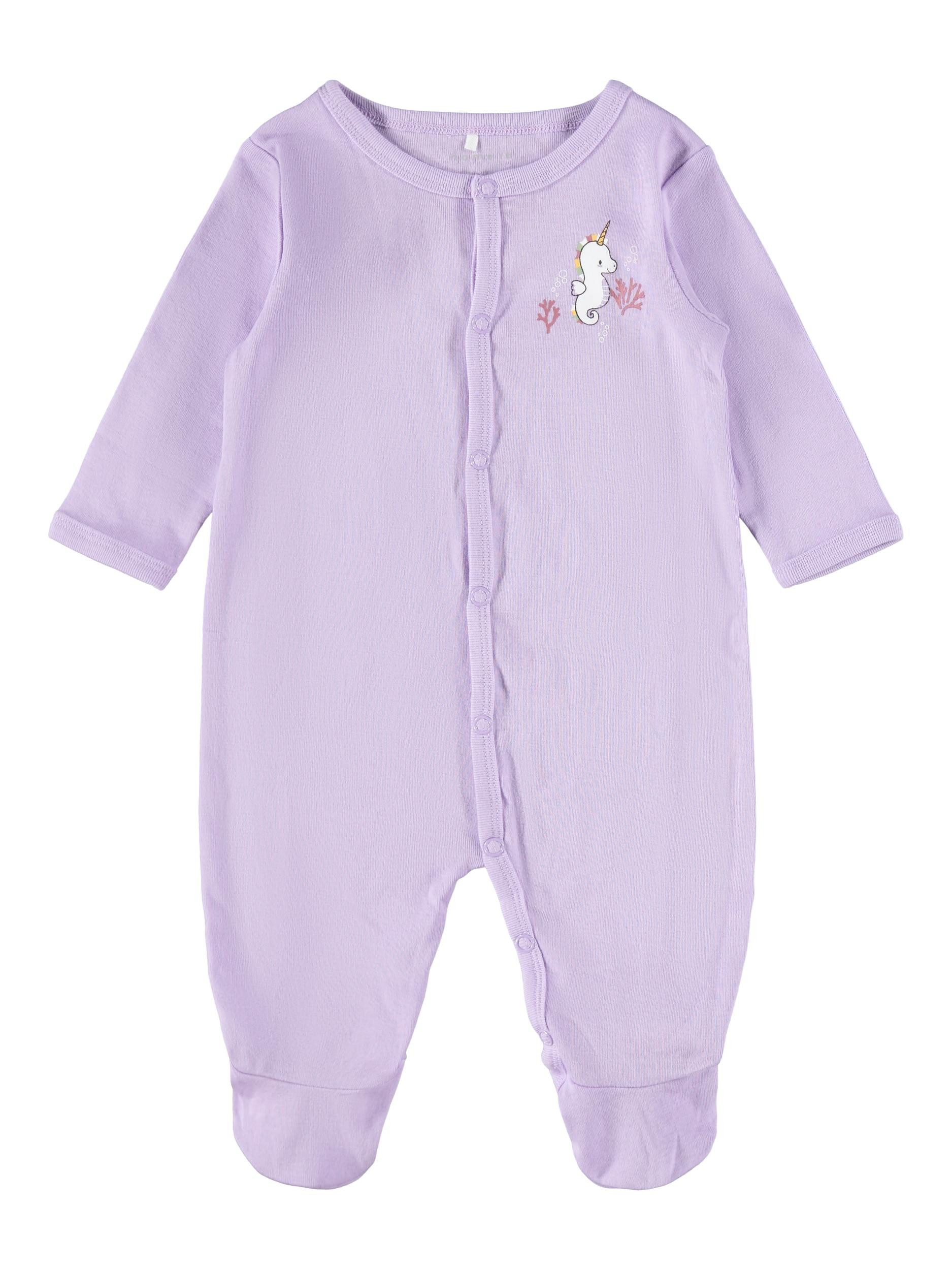 Name It Strampler Baby-Mädchen Einhorn-Motiv 2er Pack Lavendula 62 (Packung, 2-tlg., 2er-Pack)