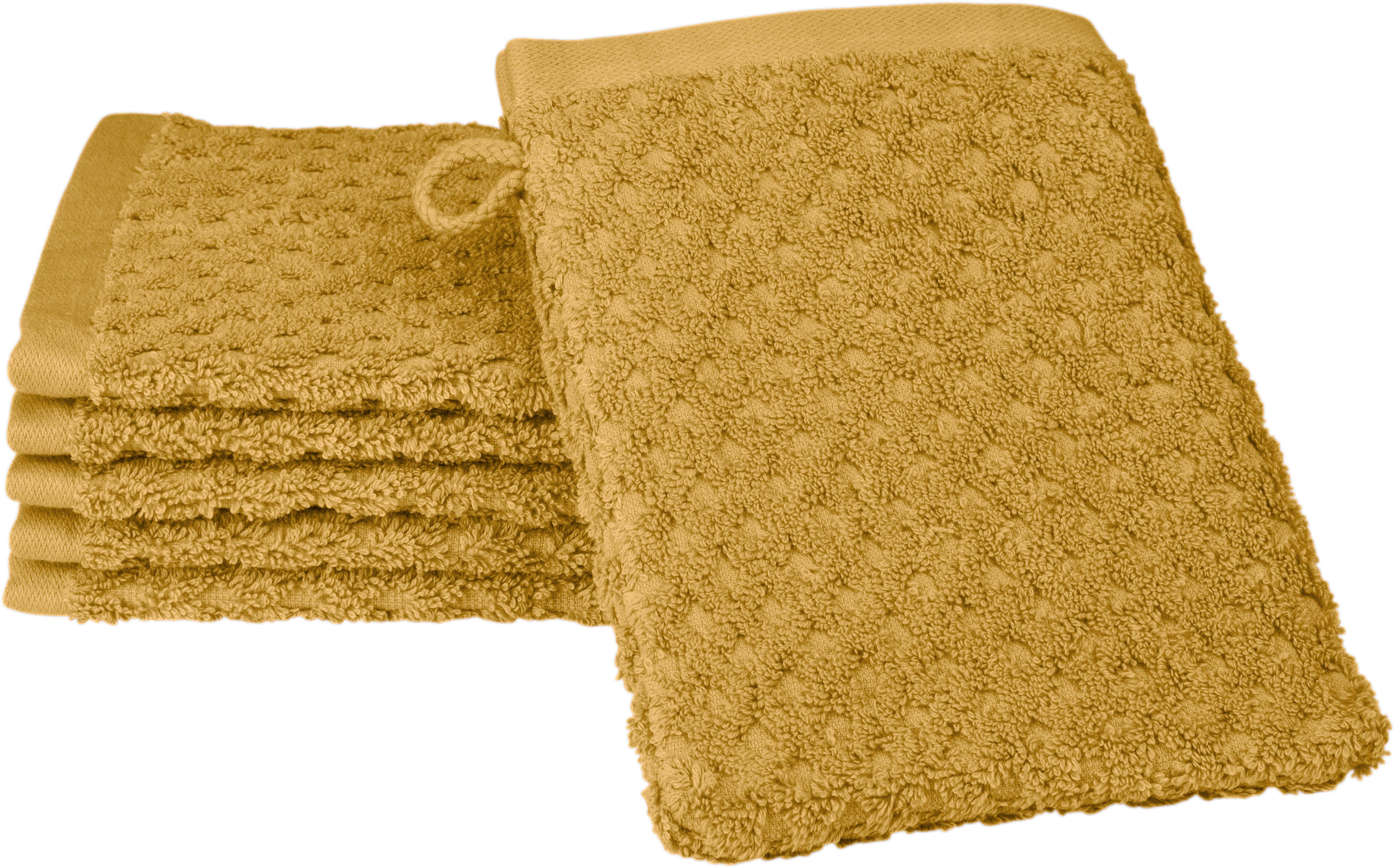 ROSS Waschhandschuh Harmony, Frottier (Packung, 6-St), 100 % Baumwolle, Hoch Tief Struktur, viele Farben