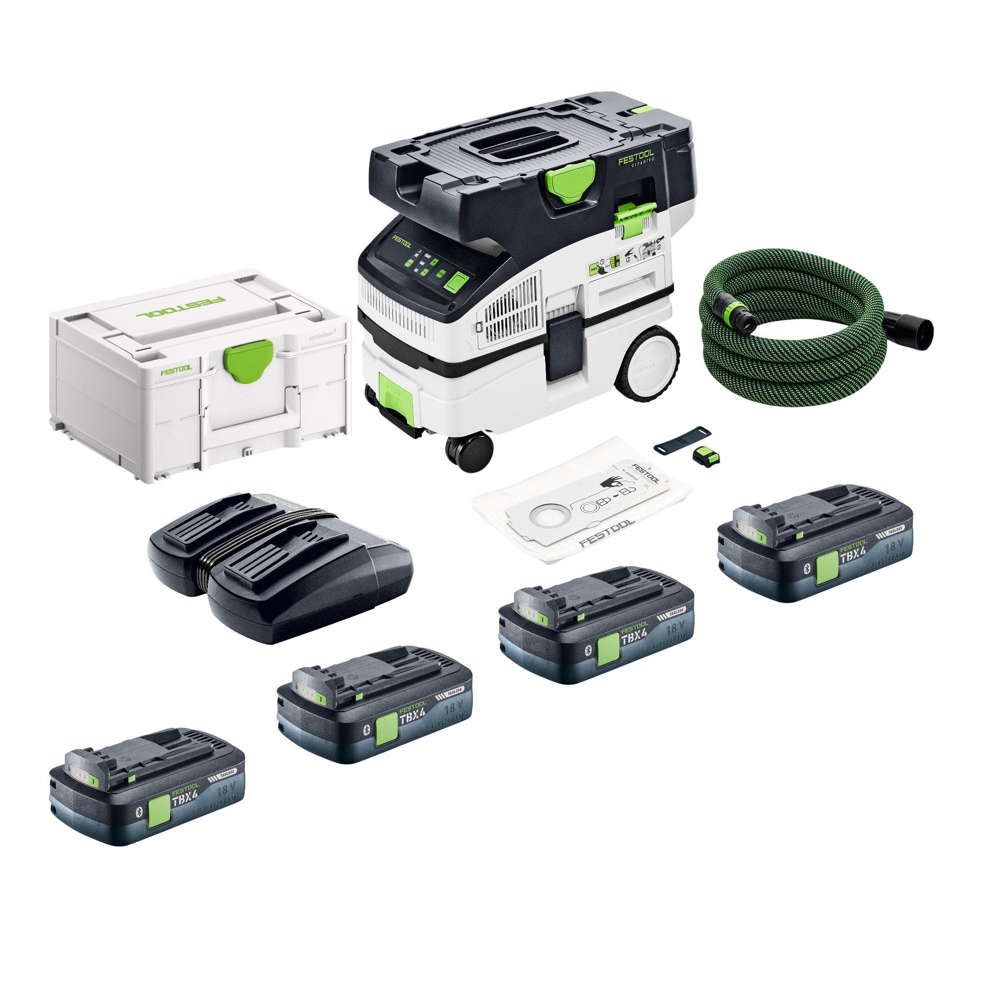 FESTOOL Akku-Handstaubsauger CTLC MINI I-Basic 36 V Staubklasse L + 4x Akku 4 Ah + Lader