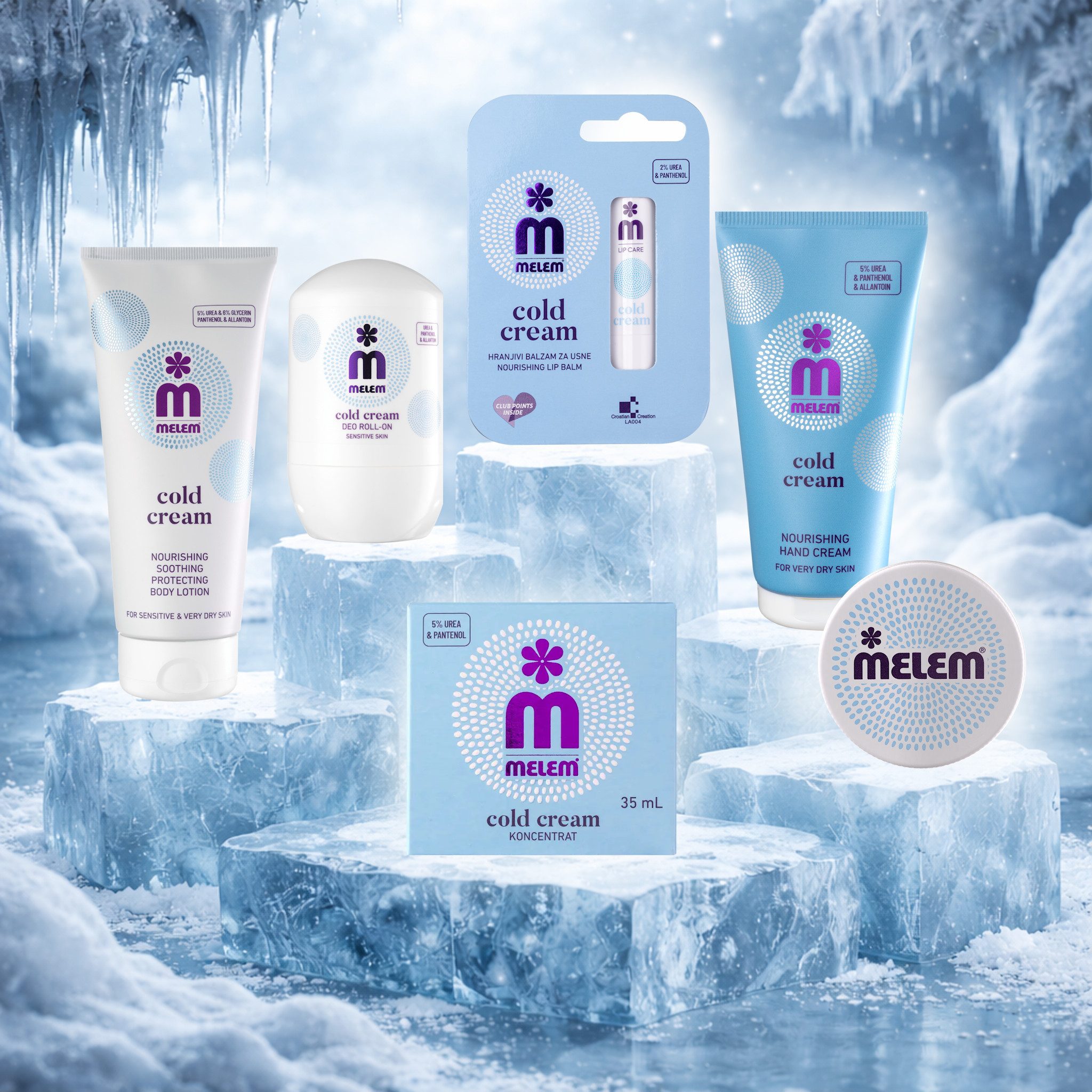 Melem Hautpflege-Set Melem Cold Cream Pflegeset - 6-teiliges Komplett-Bundle