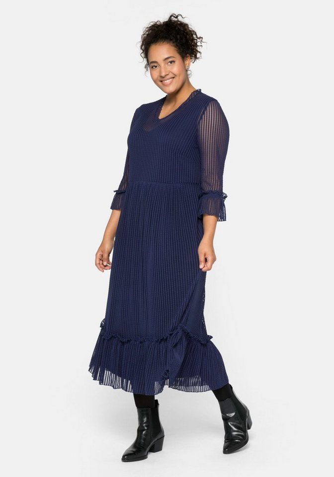 Sheego Partykleid im Streifenlook, Im Streifenlook, mit V-Ausschnitt online kaufen | OTTO