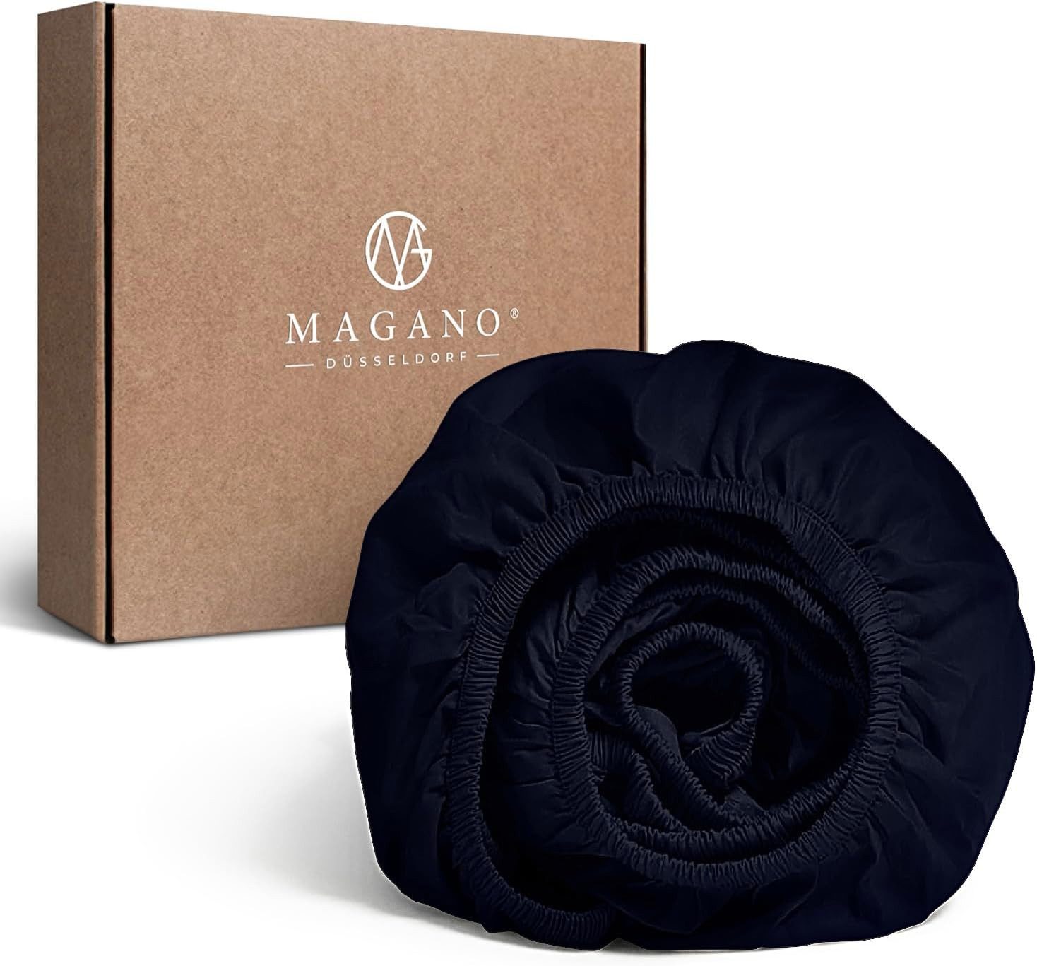 MAGANO Spannbettlaken Bambus & Baumwolle Satin, Luxus Bettlaken, Gummizug: rundum, 400 TC Luxusqualität, Hypoallergen, Thermoregulierend