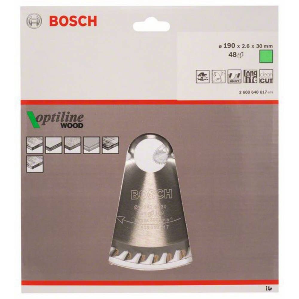 Bosch Professional Kreissägeblatt x 30 Wood für 190 Kreissägeblatt Handkreissägen, BOSCH