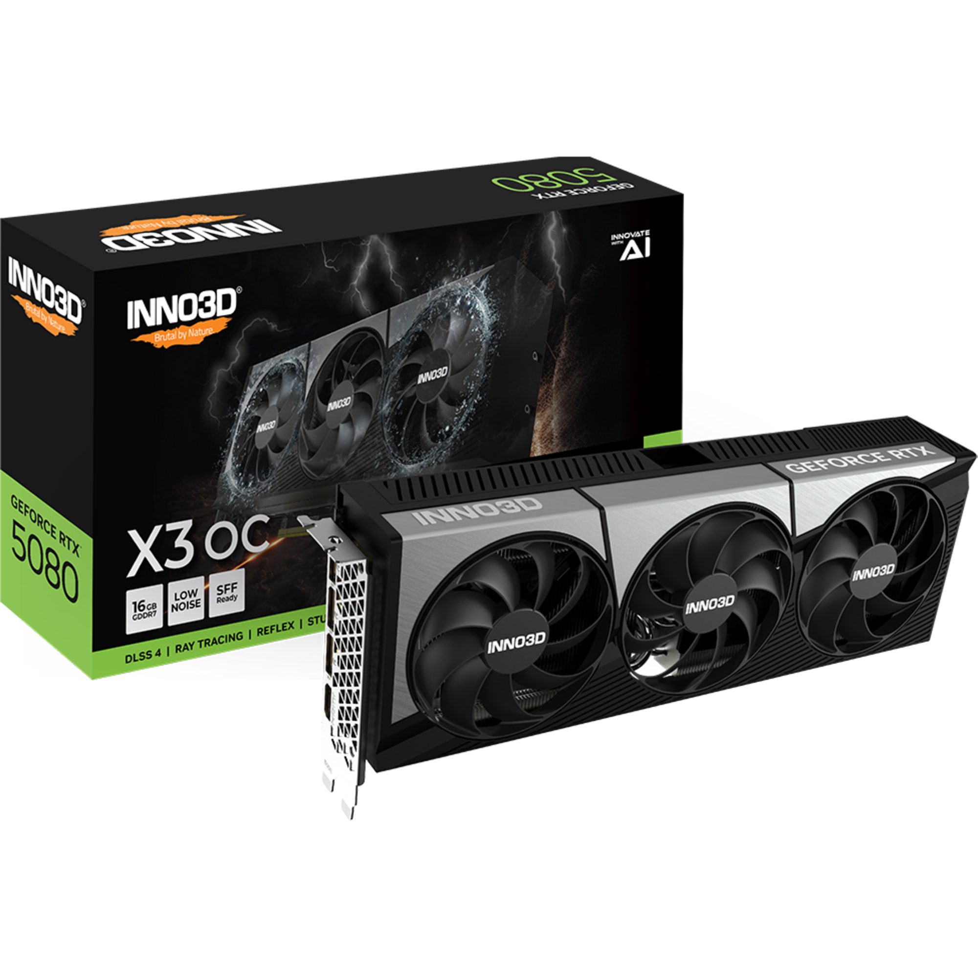 Inno3D INNO3D GeForce RTX 5080 X3 OC, Grafikkarte, (DLSS 5, 3x DisplayPort Grafikkarte (16 GB, DLSS 5, 3x DisplayPort, 1x HDMI 2.1)