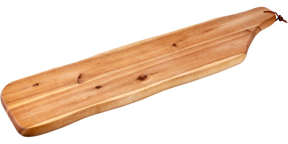 KESPER® Servierbrett, Akazienholz, (1-St), mit Griff und Lederband zum Aufhängen, aus Akazienholz