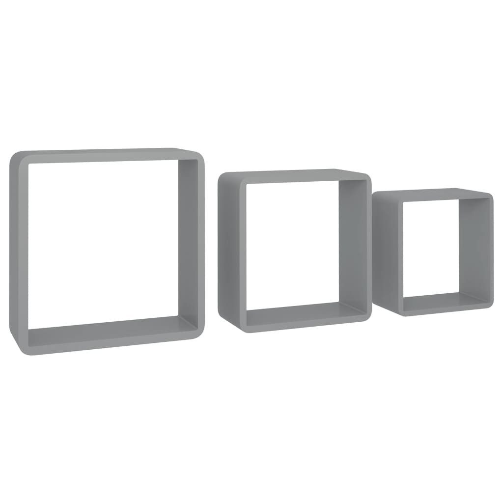 vidaXL Regal Würfelregale 3 Stk. Grau günstig online kaufen