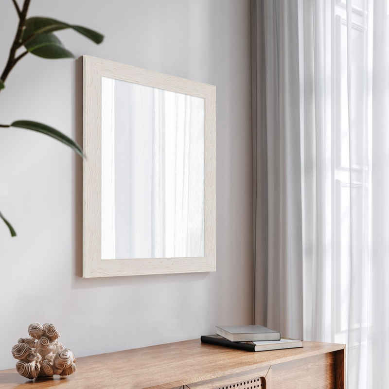 Mende Frames Wandspiegel »H780«, Weiß, aus Massivholz im Stil Modern