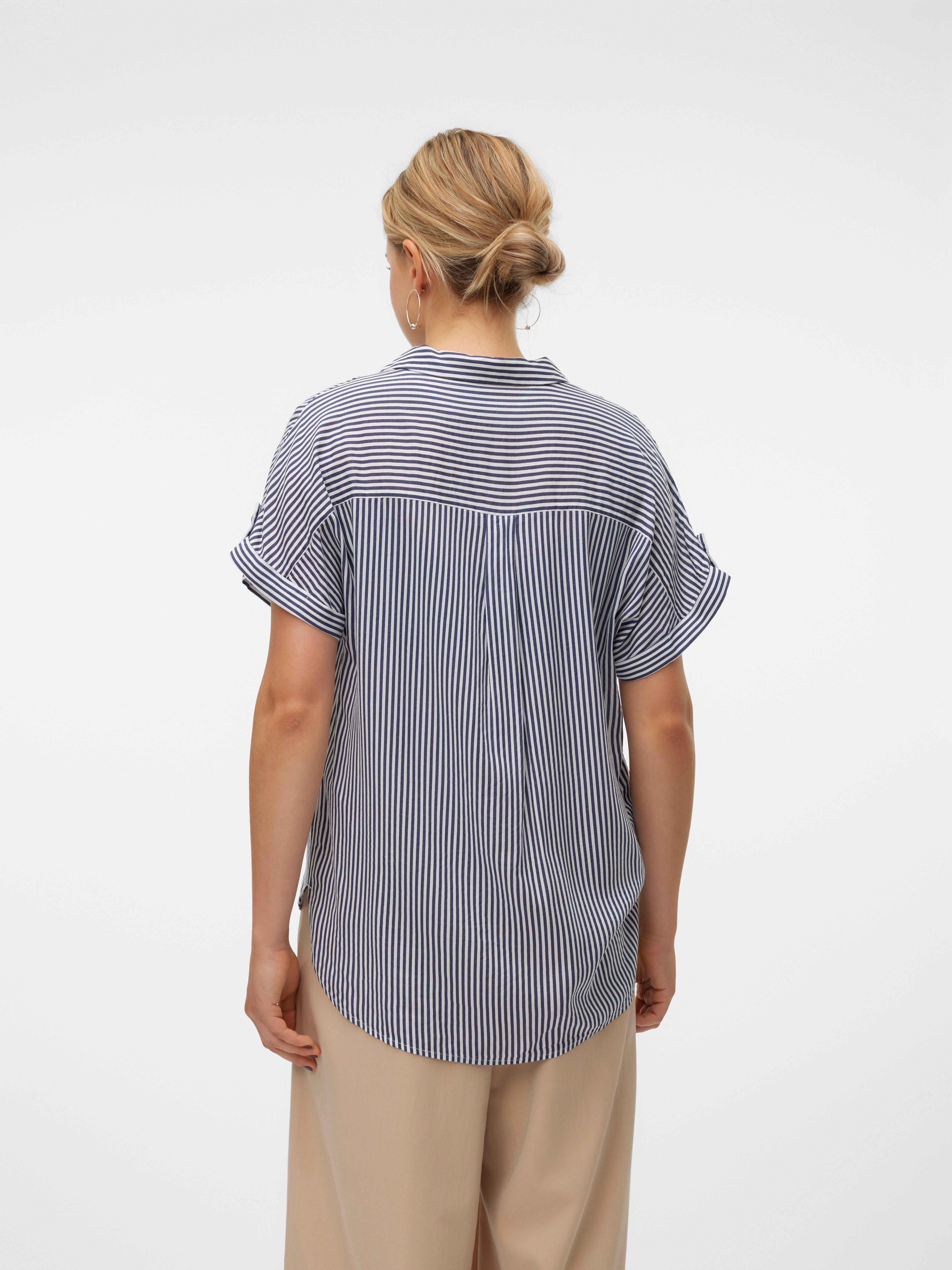 Vero Moda Kurzarmbluse VMBUMPY S/S SHIRT WVN GA NOOS Viskose, regular fit