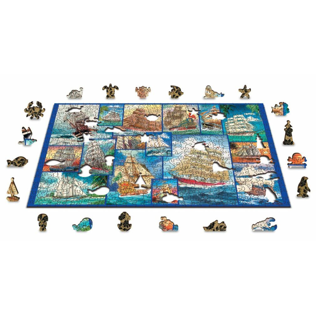 Wooden City Puzzle Holzpuzzle Segelboot 2in1, 505 Teile ECO, Puzzleteile