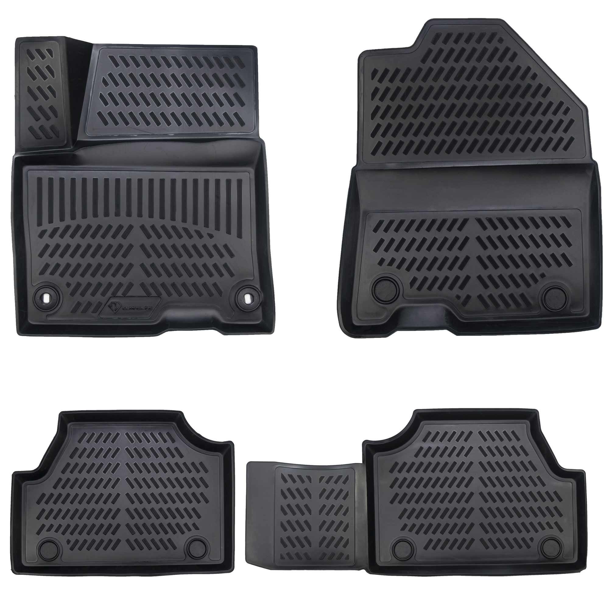 ELMASLINE Passform-Fußmatten 3D Gummimatten & Kofferraumwanne für VW ID.4  (5 St), für VW ID.4, (Standard Ladeboden) Zubehör - Extra hoher Rand