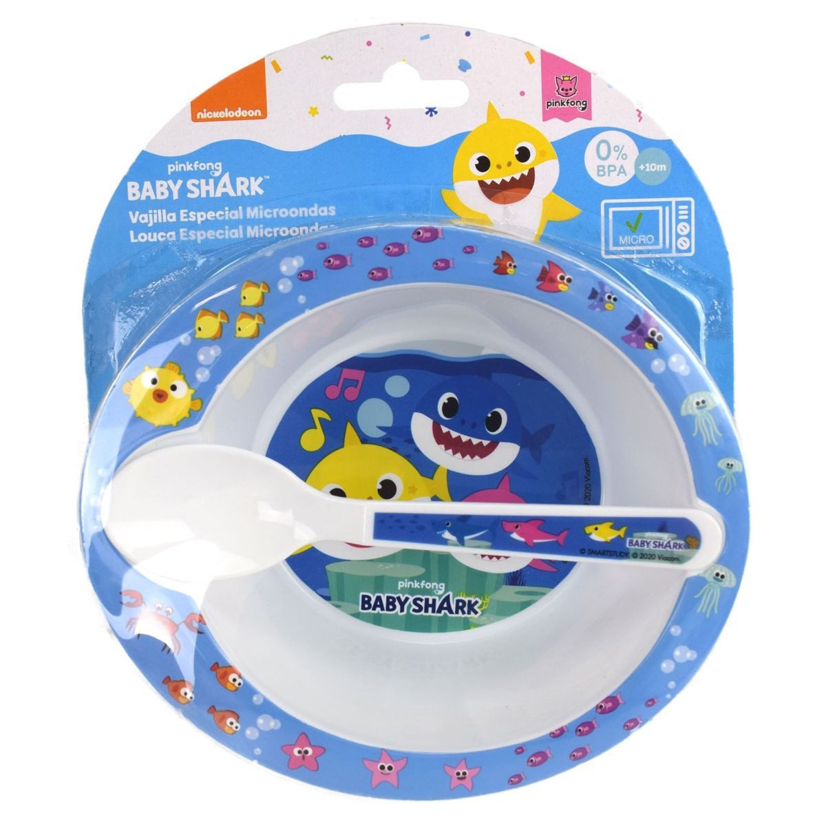 Stor Kindergeschirr-Set Baby Shark Mikrowellengeschirr Set mit Meeres Motiv (2-tlg), 1 Personen, BPA-freies, lebensmittelechtes Material, für Mikrowellen geeignet