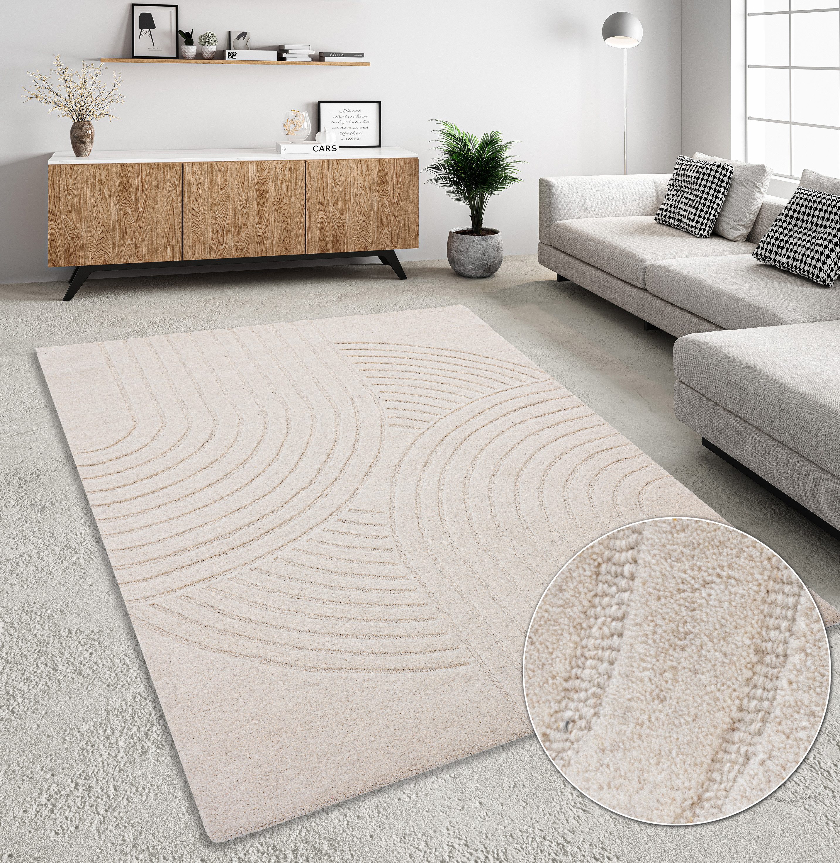 my home Wollteppich Gabbo Design, Handweb günstig online kaufen
