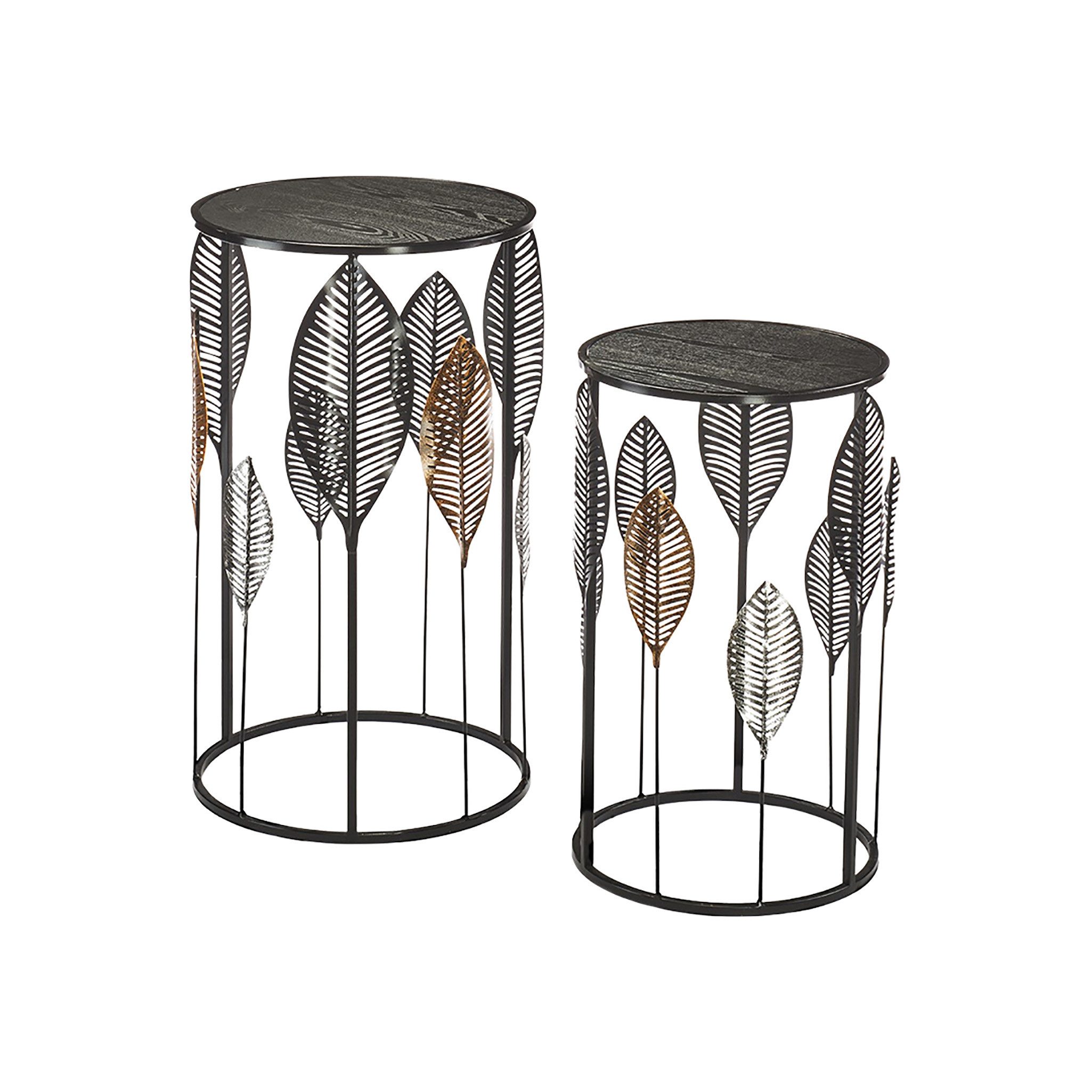 Kobolo Beistelltisch Tischset Satztische Set PIANTA - Metall und Holz (2er günstig online kaufen