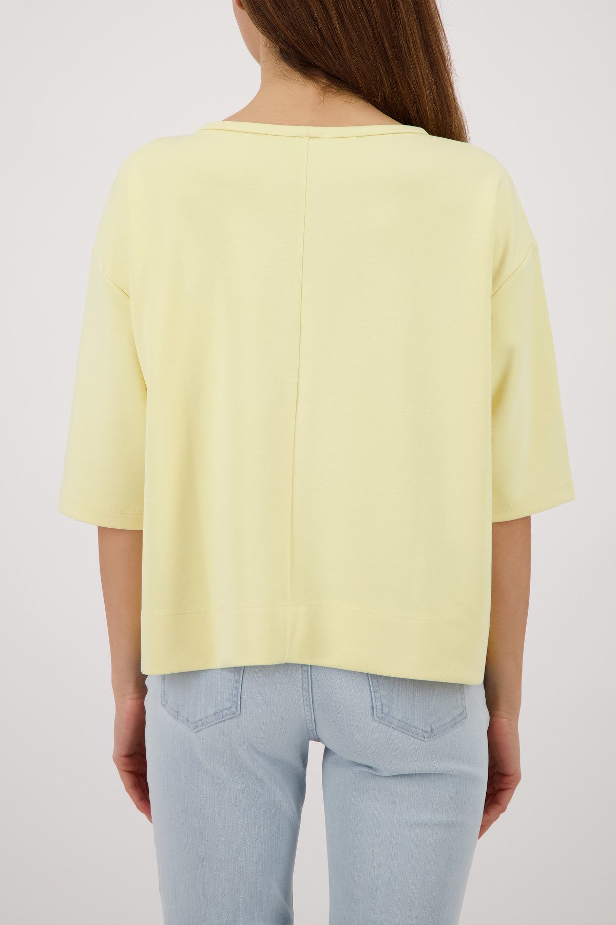 Monari Sweatshirt Sweatshirt Basic Prägedruck Relaxed fit mit Präge-Emblem