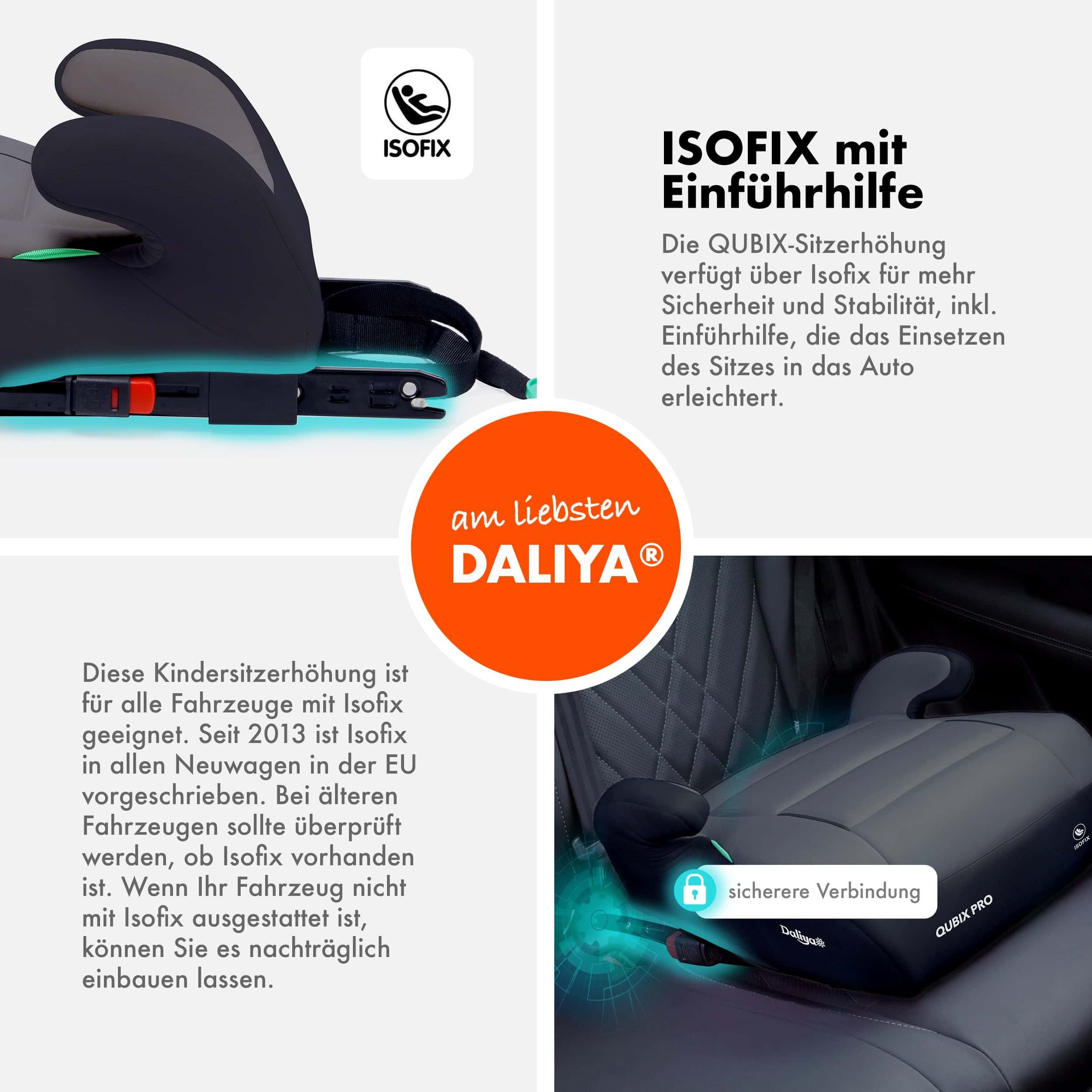 Daliya® Kindersitzerhöhung QUBIX PRO ISOFIX Kindersitz, ab: ab 6 Jahre oder 125cm Körpergröße, bis: bis 12 Jahre oder 150cm Körpergröße, ab: 125 cm, bis: 150 cm – Bild 3 von 5